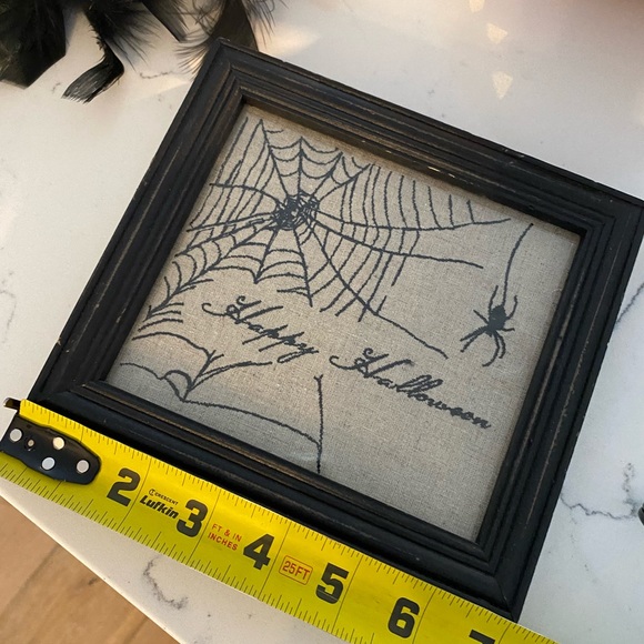 Happy Halloween 🕷️ wood/glass/burlap sign - Picture 2 of 3